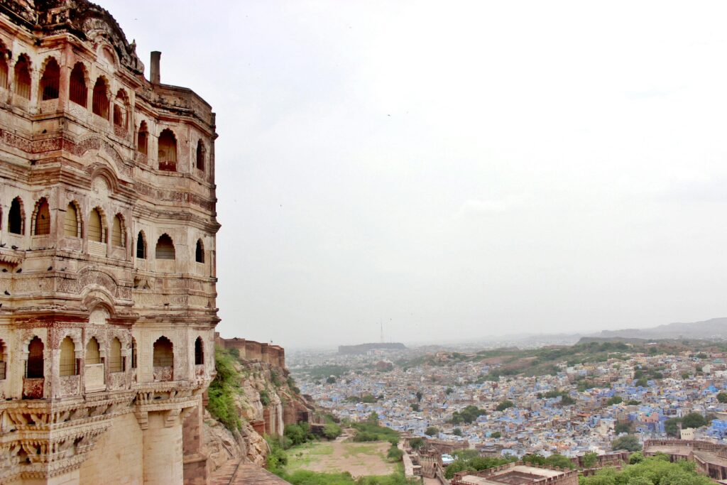 Stunning view of Mehrangarh Fort and the Blue City of Jodhpur, Rajasthan.